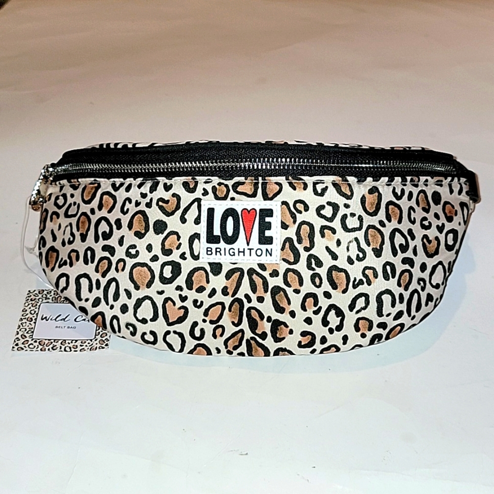 LOVE BRIGHTON WILD CAT LEOPARD PRINT BELT BAG